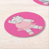 illusima Ballerina Hippo Runder Pappuntersetzer (Angewinkelt)