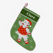 illusima Ballerina Hippo Weihnachten Schneeflocken Kleiner Weihnachtsstrumpf (Vorderansicht (hängend))