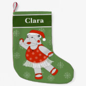 illusima Ballerina Hippo Weihnachten Schneeflocken Kleiner Weihnachtsstrumpf (Vorderseite)