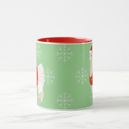 illusima Ballerina Lama Weihnachtsschneeflocken Tasse (Zentrum)