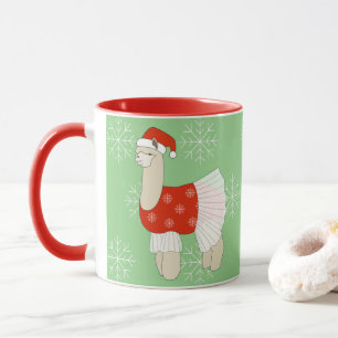 illusima Ballerina Lama Weihnachtsschneeflocken Tasse