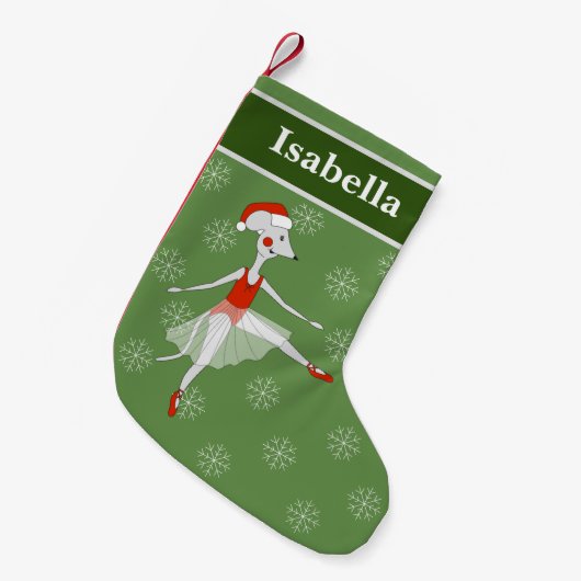 illusima Ballerina Maus Weihnachten Schneeflocken Kleiner Weihnachtsstrumpf (Vorderansicht (hängend))