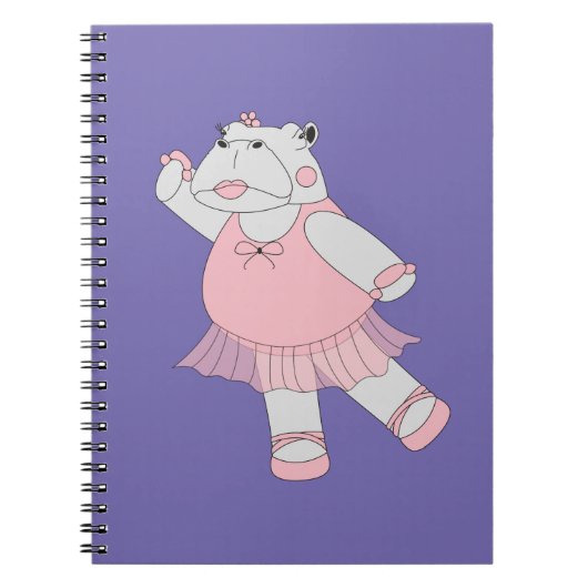 illusima Ballerina Nilpferd Lila Notizblock (Vorderseite)
