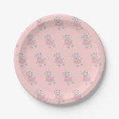 illusima Ballerina Nilpferd Pastellrosa Pappteller (Vorderseite)