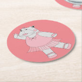 illusima Ballerina Nilpferd Pfirsich Runder Pappuntersetzer (Angewinkelt)
