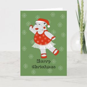 illusima Ballerina Nilpferd Weihnachten Schneefloc
