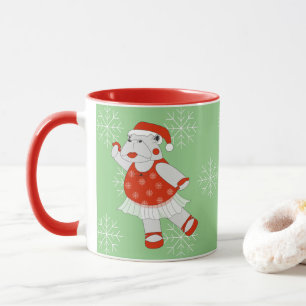 illusima Ballerina Nilpferd Weihnachten Schneefloc Tasse