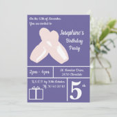 illusima Ballerina Shoes Dark Lila Geburtstag Einladung (Stehend Vorderseite)