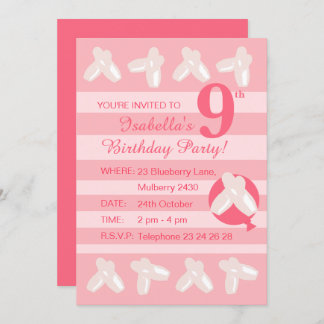 illusima Ballerina Shoes Girls Pink Geburtstag Einladung
