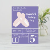 illusima Ballerina Shoes Lila Geburtstagsparty Einladung (Stehend Vorderseite)