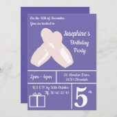 illusima Ballerina Shoes Lila Geburtstagsparty Einladung (Vorne/Hinten)