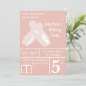 illusima Ballerina Shoes Rosa Geburtstag Einladung (Stehend Vorderseite)