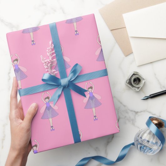 Illusima Ballet Fairy Light Pink Wrapping Paper Geschenkpapier (Schenken)