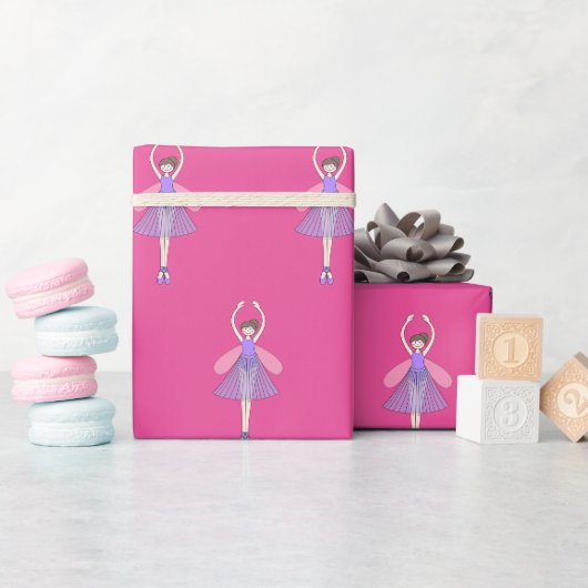 Illusima Ballet Fairy Pink Wrapping Paper Geschenkpapier (Babyparty)
