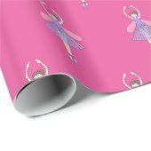 Illusima Ballet Fairy Pink Wrapping Paper Geschenkpapier (Rolleneckpunkt)