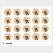 Illusima Ballet Hippo Orange Runder Aufkleber (Blatt)