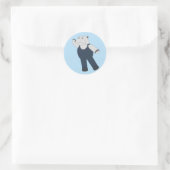 Illusima Ballet Hippo Runder Aufkleber (Tasche)