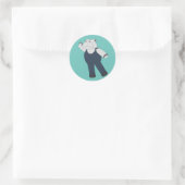 Illusima Ballet Hippo Türkis Runder Aufkleber (Tasche)