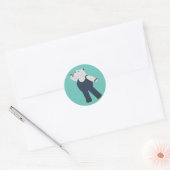 Illusima Ballet Hippo Türkis Runder Aufkleber (Umschlag)