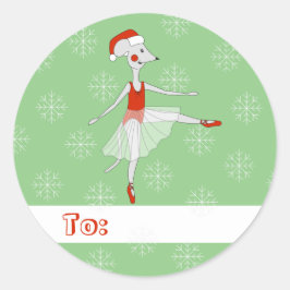 illusima Ballett Maus Weihnachten Schneeflocken Gr Runder Aufkleber