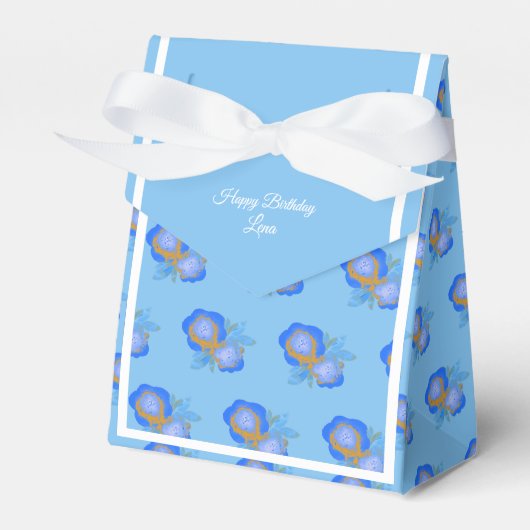 illusima Blue Golden Rose Blue Birthday Geschenk/ Geschenkschachtel (Vorderseite)