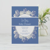 illusima Boho Blue Cream Tulips Baby Dusche Einladung (Stehend Vorderseite)