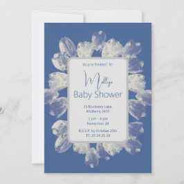 illusima Boho Blue Tulips Bouquet Babydusche Einladung