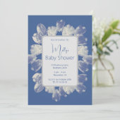 illusima Boho Blue Tulips Bouquet Babydusche Einladung (Stehend Vorderseite)