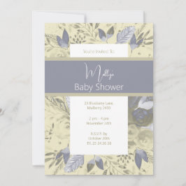 Illusima Boho Watercolor Floral Baby Dusche Einladung
