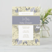 Illusima Boho Watercolor Floral Baby Dusche Einladung (Stehend Vorderseite)