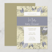 Illusima Boho Watercolor Floral Baby Dusche Einladung (Vorne/Hinten)