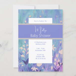 illusima Boho Watercolor Wild Blume Kinderdusche Einladung
