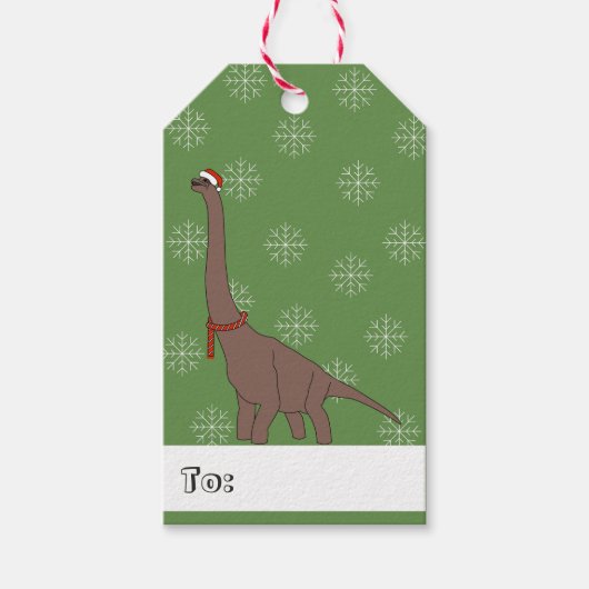 illusima Brown Brontosaurus Weihnachtsschneeflocke Geschenkanhänger (Vorderseite)