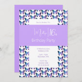 illusima Butterfly Muster Sweet 16 Geburtstag Einladung (Vorne/Hinten)