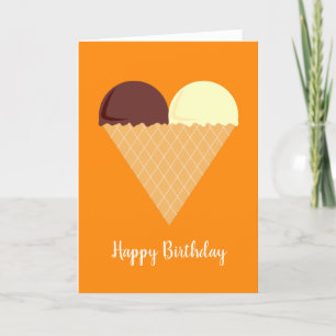 illusima Choc Banana Ice-Cream Orange Geburtstag Karte