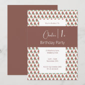 illusima Chocolate Cherry Cupcake 1. Geburtstag Einladung (Vorne/Hinten)