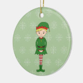 illusima Christmas Boy Elf Snowflakes Green Keramik Ornament (Links)