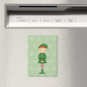 illusima Christmas Boy Elf Snowflakes Green Magnet (In Situ (Geschirrspüler))