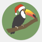illusima Christmas Toucan Runder Aufkleber (Vorderseite)