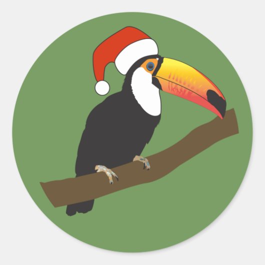 illusima Christmas Toucan Runder Aufkleber (Vorderseite)
