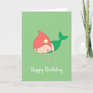 illusima Cotton Candy Mermaid Green Geburtstagkart Karte