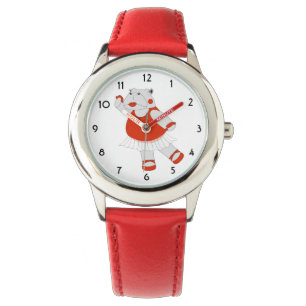 illusima Dancing Hippo Red Kids Watch Armbanduhr