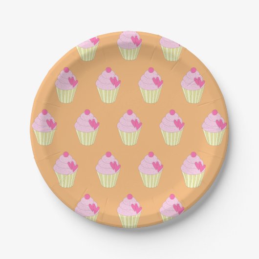 illusima dekoriert Cupcakes Pappteller (Vorderseite)