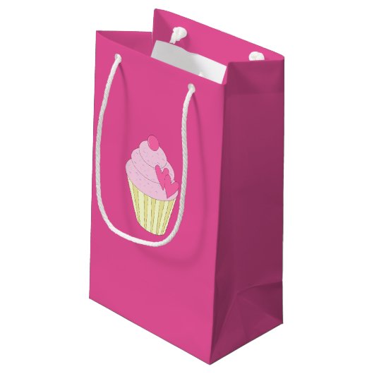 Illusima Design Pink Kleine Geschenktüte (Rückseite Schrägansicht)