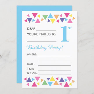 Illusima-Dreiecke, Blue Back, 1. Party Einladung