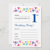 Illusima Dreiecke, dunkelblau hinten, 1. Party Einladung (Vorderseite)