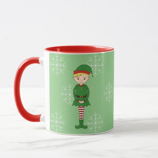 illusima Elf Boy Weihnachtsschneeflocken Light Gre Tasse (Links)