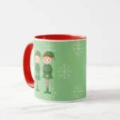 illusima Elf Kinder Weihnachten Schneeflocken Lich Tasse (Vorderseite Links)