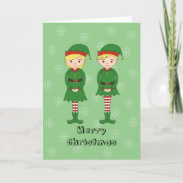 illusima Elves Weihnachtsschneeflocken Light Green Feiertagskarte