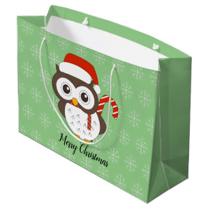 illusima Eule Weihnachten Schneeflockenlicht Grün Große Geschenktüte